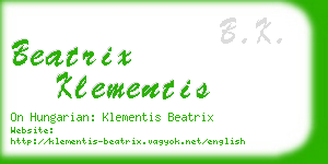 beatrix klementis business card